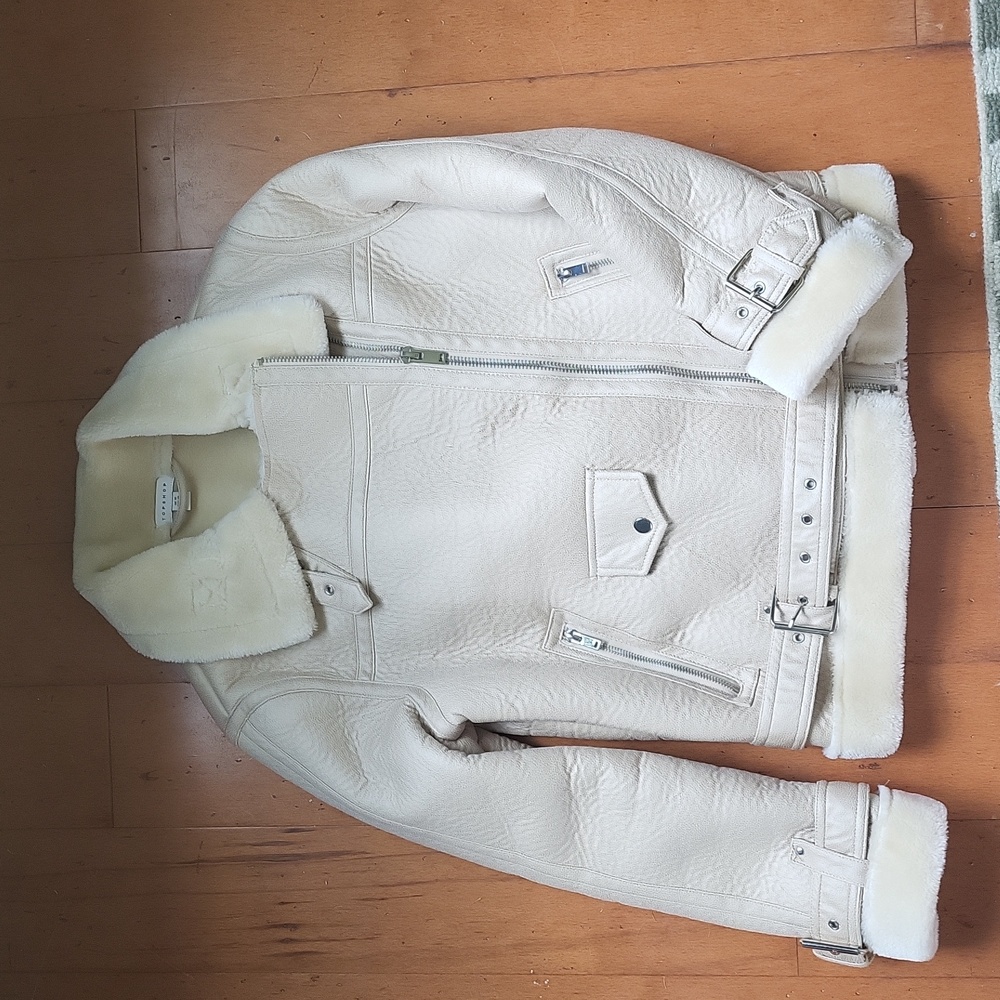 Topshop, cream coat, size 6